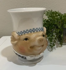 Vtg PIG MUG Dept 56 Department Jam Bon Chef (16oz) Hand Painted large CERAMIC