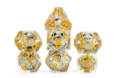 GenCon 2026 FanRoll Flight of Genevieve: Liquid Core Sharp Edge Dice Set