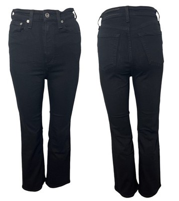 Rag & Bone Women's Casey High Rise Stretch Denim Ankle Flare Black Jeans Size 25