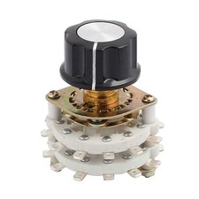 KCZ 4 Pole 5 Position Dual Decks Band Channel Rotary Switch Selector w Cap