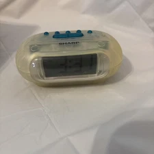 Sharp Transparent Travel Alarm Clock SPC392 Clear Battery Powered Rare Vintage