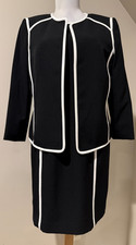 KASPER Womens Black  White Dress  Blazer Jacket Suit Set - Sz 6