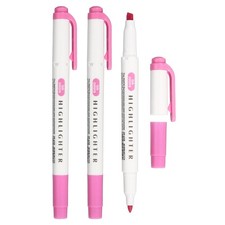 3Pack Broad and Round Tips Highlighter, Bright Pink