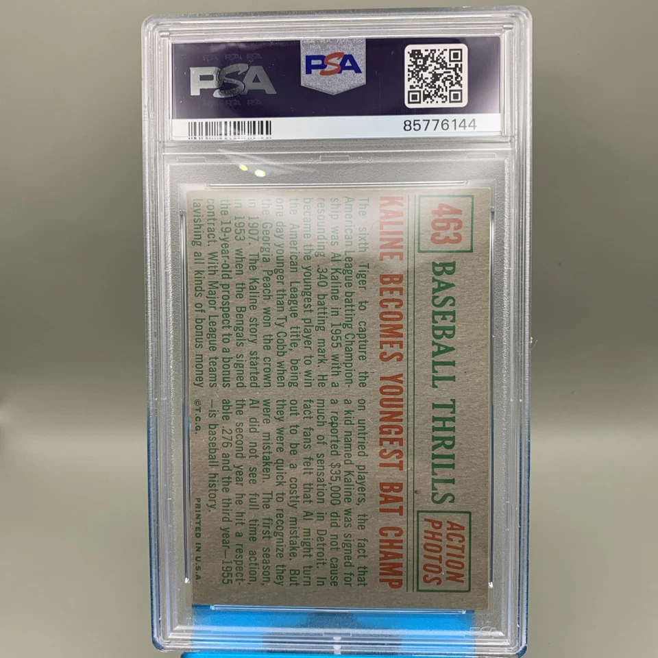 1959 Topps - Baseball Thrills Youngest Bat Champ Al Kaline #463 Calificado PSA 6🔥 Foto 4 de 4
