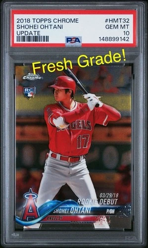 2018 Topps Chrome Update SHOHEI OHTANI Rookie Debut Batting PSA 10 #HMT32 (RC)