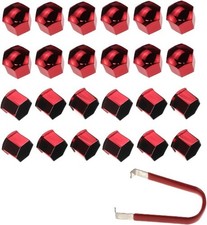 24pcs Wheel Nut Cap 21mm Wheel Bolt Nut Caps Covers, Universal  Size: 21mm-Red