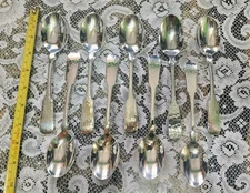 🤪SET OF 8 TOWLE c1977 HAMMERSMITH SILVERPLATED "7" PLACE / OVAL SOUP SPOONS🍲🥄