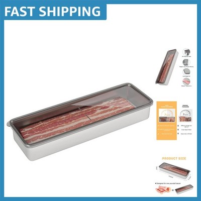 Rectangular Airtight Food Storage for Bacon, Vegetables & Snacks - 1 LB Capacity