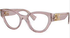MIU MIU MU 01VV VMU 01V 12W1O1 Pink Clear Frame Women's Eyeglasses