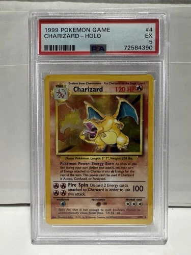 1999 Pokémon Charizard 4/102 Base Set Holo Rare PSA 5