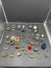 Vintage To Modern Costume Jewelry Cocktail Lot of Mix Gold & Silver Tone Rings