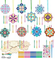Windspiel Bastelset 10 StüCk Holz Diy Mandala FüR Kinder Geburtstag Feier