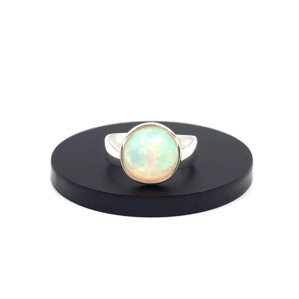 Anello in argento sterling 925 4,6 carati opale gioielli preziosi anello a fa... - Immagine 4 di 4