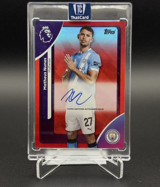 Topps Premier League Matheus Nunes /5 Auto Man City Portugal 1/5 Bookend