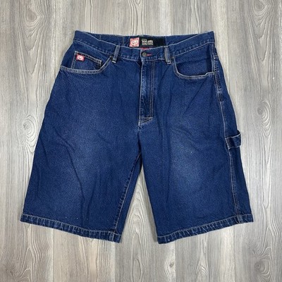 ecko unltd Y2K Dark Wash Jean Shorts Carpenter Style Baggy Denim Men s 36