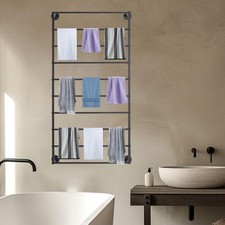 Wall Mounted Bathroom Towel Rack 10 Tiers Iron Scarf Organizer Stand For Home