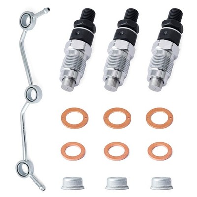 Esttlamer Fuel Injectors 16001-53900 & Return Pipe 1G962-42500 for Kubota D722