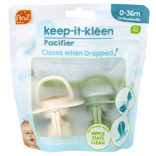 Keep-It-Kleen Pacifier, 0-36m, Sloth & Panda, 2 Pacifiers