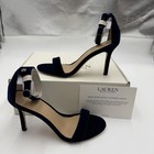 Lauren Ralph Lauren Allie Shoes Womens Size 9.5 Navy Velvet Ankle Strap Heels