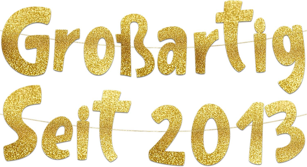"13. Geburtstag Girlande \"GroßArtig Seit 2013\" Gold Glitzer – Geburtstagsdeko, De"-image