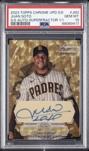 2023 TOPPS CHROME UPDATE SUPERFRACTOR 1/1 #JSO JUAN SOTO 1/1 PSA 10 AUTO