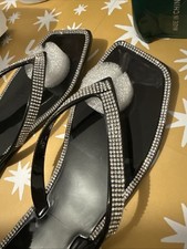 Lauren Lorraine  Tampa   M070 , Women  s Sandal, Black, Rhinestones, Size 7