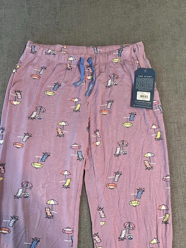 Pantalones de dormir Life Is Good para mujer S patrón de vida de playa bolsillos estampados nuevos con etiquetas Foto 2 de 4