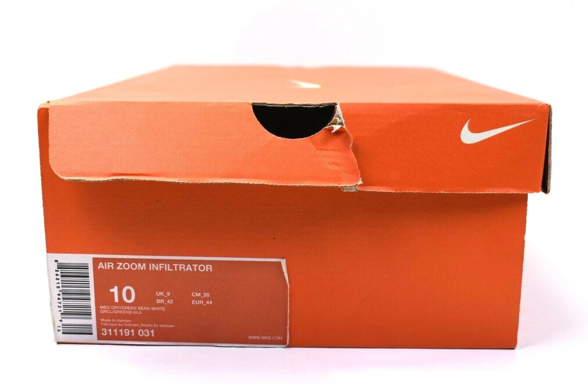 Nike Air Zoom Infiltrator Mens Gray Green Bean White Shoes size 10 - 311191-031 Nike Air Zoom Infiltrator Army Olive Sunset 311191-131 Mens  main image 2