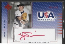 2003 USA Baseball National Team Signatures Red #11 Mike Nickeas #'d/750