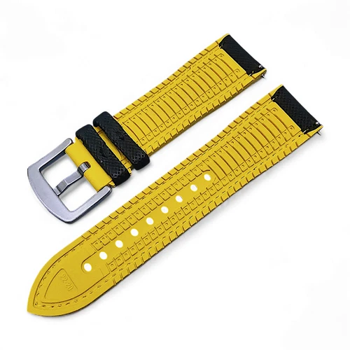Elite Hybrid FKM Rubber Sailcloth Divers Watch Strap Band Two Piece 20 21 22 mm - Picture 93 of 94