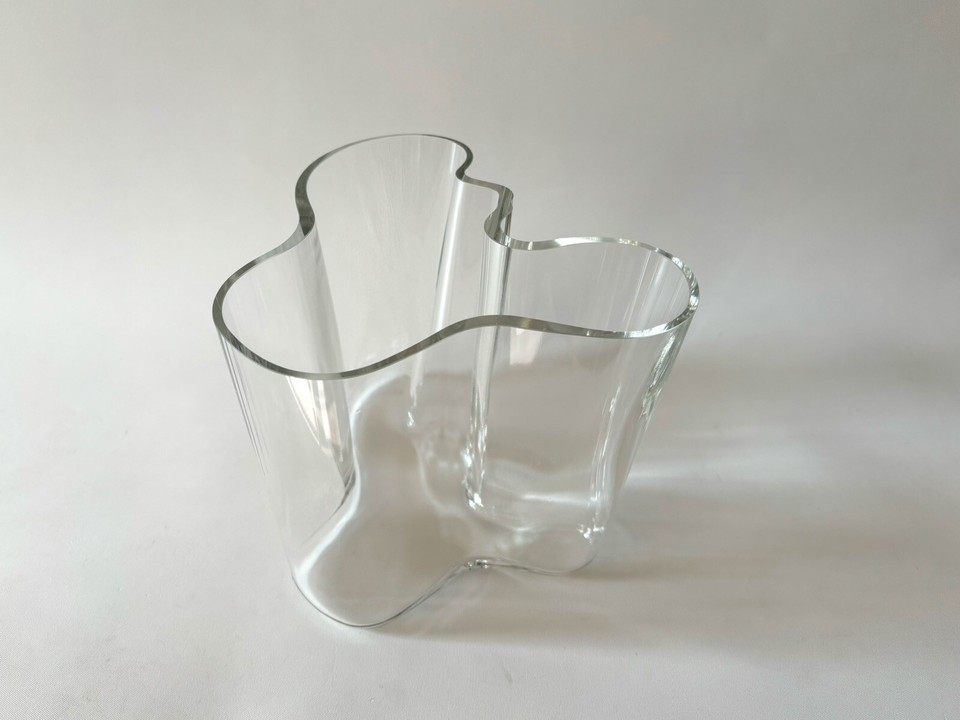 Alvar Aalto Savoy Vase Iittala Finland Large Clear Art Glass Vase eBay