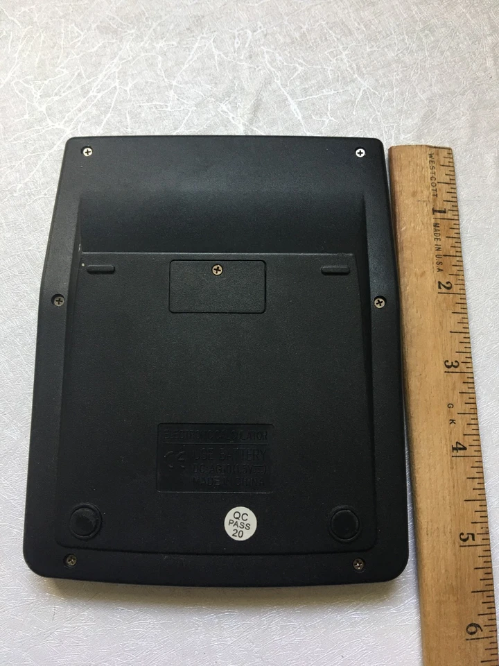 Vintage Black Electronic Calculator Dual Power Solar 8 Digital Desktop 5.75"L - Image 2 of 3