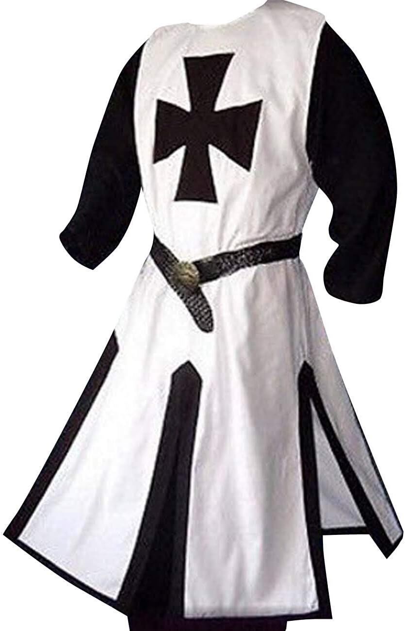 Ryannology Mens Crusader Costume Medieval Templar Renaissance Knight Warrior Tun-image