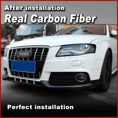 2x Carbon Spltters Flaps Front Spoiler Canards Turning für Audi A4 B8 Limo 09-12 - Picture 3 of 12