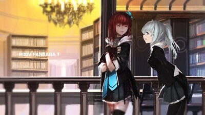 Anime pixiv fantasia t original characters girls two CCG Gaming Mat Desk