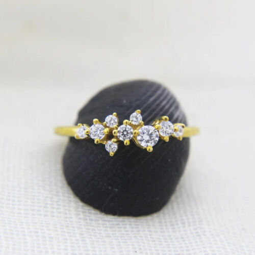 2Ct Round Cut Lab Created Diamond Women's Pretty Ring 14K Yellow Gold Plated