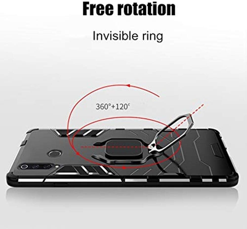 For Huawei P30 Lite Case + Tempered Glass Screen Protector Kickstand Cover Black