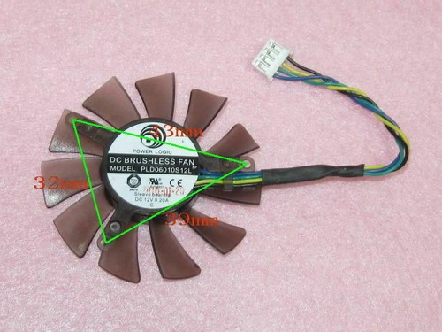 Cooler Fan For NVIDIA PLD06010S12L 55mm DC 12V 0.2A 4-Pin Graphics Card - Picture 2 of 3
