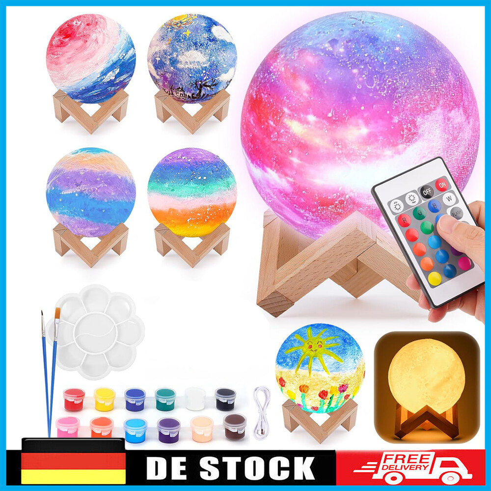 Bastelset Kinder Mond Lampe Malset, Mädchen Und Jungen, Kreativ Set Für Kinder