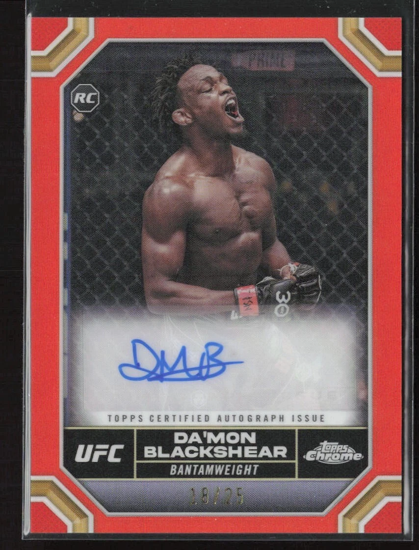 2024 Topps Chrome UFC ORANGE REFRACTOR Rookie AUTO DA'MON BLACKSHEAR RC /25