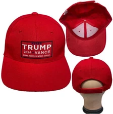 TRUMP VANCE 2024 MAGA MAKE AMERICA GREAT AGAIN EMBROIDERED RED HAT CAP