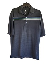Footjoy Polo Shirt Men s Striped Golf Short Sleeve Performance Size Medium