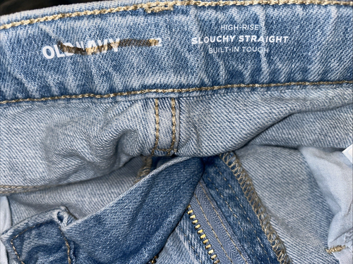 Girls OLD NAVY HIGH RISE SLOUCHY STRAIGHT LIGHT BLUE DENIM Blue Jeans Size 12 - Picture 2 of 13
