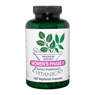 Vitanica Women's Phase II, Menopause Support, Vegan, 180 Capsules