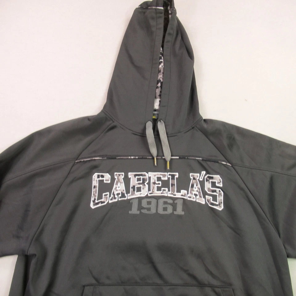 Cabelas Sudadera con Capucha Para Hombre XL Negra Manga Larga Pullover con Capucha Bolsillos para Aire Libre Foto 3 de 4