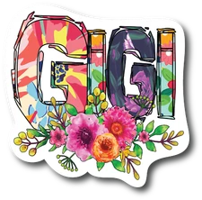 GiGi Florar 4.5 inch Decal Fashion Woman - Sticker Graphic - Car, Window, PS836