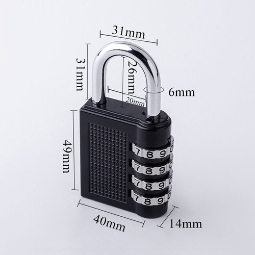 4 Digit Combination Lock Password Padlock for School Travel Gym Luggage Locker - Picture 12 of 16