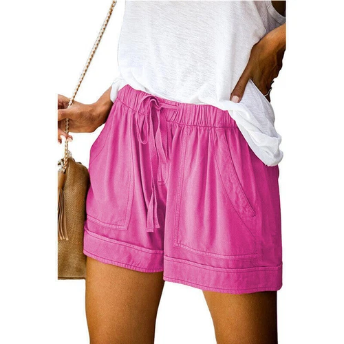 Damen Bermuda Kurze Hose Sommerhose Kordelzug Freizeithose Tasche Strandhose DE - Bild 30 von 38