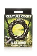 Creature Cocks Black Caiman Super Stretchy Silicone Adult Male Cock Ring, New