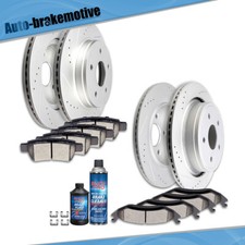 Front Rear Drilled Rotors Brake Pads For 2006 - 2018 Dodge Ram 1500 5 Lug